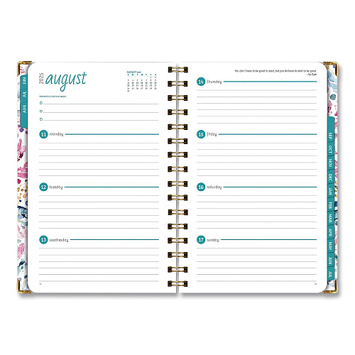 Global Printed Products Boho Ikat Academic Year Weekly/Monthly Planner, Floral Artwork, 8 x 5.5, Multicolor Cover, 14-Month: June 2025 to July 2026 (NAD265883)