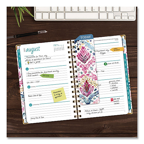 Global Printed Products Boho Ikat Academic Year Weekly/Monthly Planner, Floral Artwork, 8 x 5.5, Multicolor Cover, 14-Month: June 2025 to July 2026 (NAD265883)