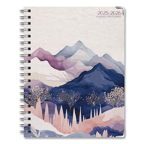 Global Printed Products Pastel Mountains Academic Year Weekly/Monthly Planner, 11 x 8.5, Multicolor Cover, 14-Month: June 2025 to July 2026 (NAD26851160)