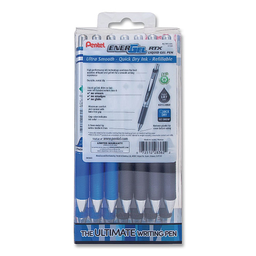 Pentel EnerGel RTX Gel Pen, Retractable, Medium 0.7 mm, Assorted Ink and Barrel Colors, 14/Pack (BL77PC14AC)