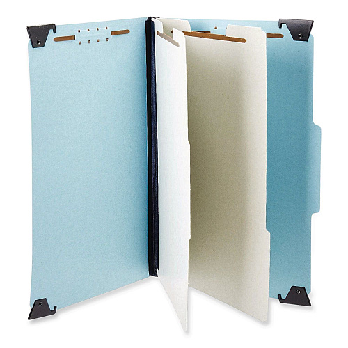 Pendaflex Hanging Classification Folders with Dividers, 2 Dividers, 2/5-Cut Exterior Tabs, Letter Size, Light Blue, 10/Box (59252BX)