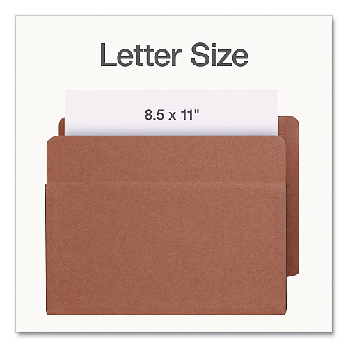 Pendaflex End Tab File Pocket, 7" Expansion, Letter Size, Brown, 5/Box (63770P)