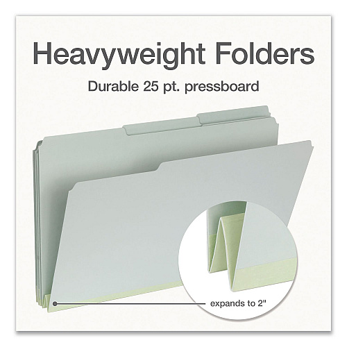 Pendaflex Recycled Colored File Folders, 1/3-Cut Tabs: Assorted, Legal Size, 1" Expansion, Light Green, 25/Box (1006934)