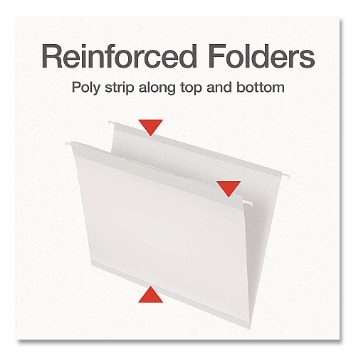 Pendaflex Ready-Tab Reinforced Hanging File Folders, Letter Size, 1/3-Cut Tabs, White, 20/Box (1006985)