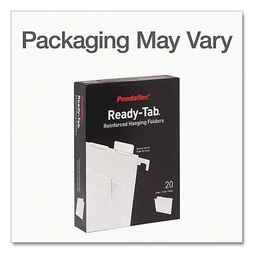 Pendaflex Ready-Tab Reinforced Hanging File Folders, Letter Size, 1/3-Cut Tabs, White, 20/Box (1006985)