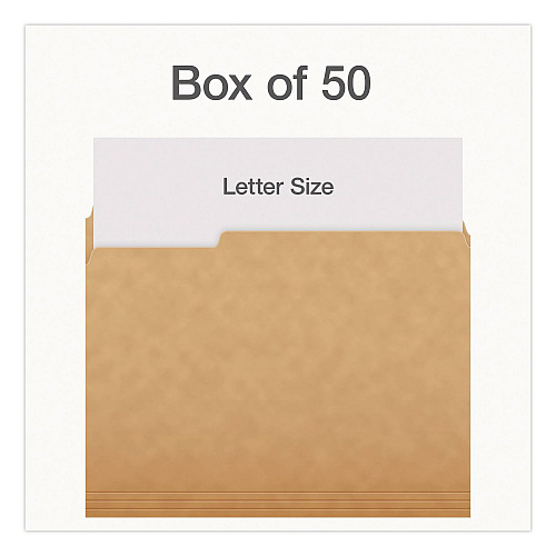 Pendaflex Kraft File Folders, 1/3-Cut Tabs: Assorted, Letter Size, 0.75" Expansion, Kraft, 50/Box (1007030)