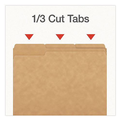 Pendaflex Kraft File Folders, 1/3-Cut Tabs: Assorted, Letter Size, 0.75" Expansion, Kraft, 50/Box (1007030)