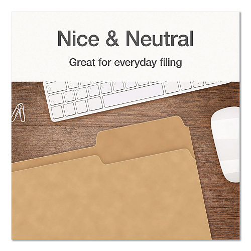 Pendaflex Kraft File Folders, 1/3-Cut Tabs: Assorted, Letter Size, 0.75" Expansion, Kraft, 50/Box (1007030)