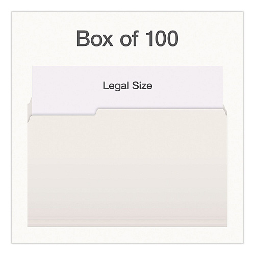 Pendaflex Double-Ply Reinforced Top Tab Colored File Folders, 1/3-Cut Tabs: Assorted, Legal, 0.75" Expansion, White, 100/Box (1007034)