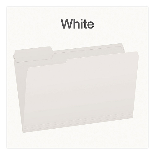 Pendaflex Double-Ply Reinforced Top Tab Colored File Folders, 1/3-Cut Tabs: Assorted, Legal, 0.75" Expansion, White, 100/Box (1007034)