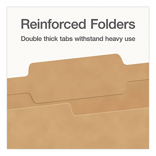 Pendaflex Kraft File Folders, 2/5-Cut Tabs: Right of Center, Legal Size, 0.75" Expansion, Kraft, 50/Box (1007042)