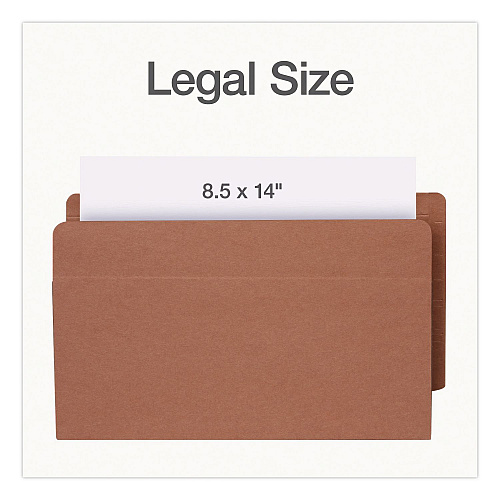 Pendaflex End Tab File Pocket, Dark Brown Gusset, 3.5" Expansion, Legal Size, Brown/Dark Brown, 10/Box (1007049)