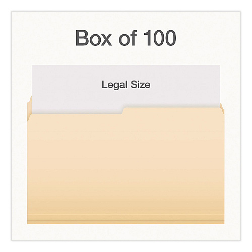 Pendaflex Manila File Folders, 1/2-Cut Tabs: Assorted, Legal Size, 0.75" Expansion, Manila, 100/Box (1007052)
