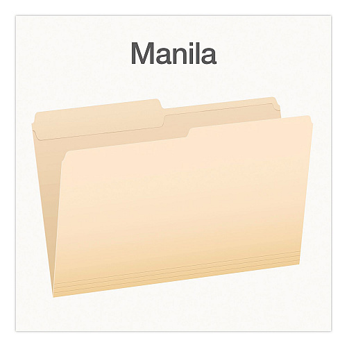 Pendaflex Manila File Folders, 1/2-Cut Tabs: Assorted, Legal Size, 0.75" Expansion, Manila, 100/Box (1007052)