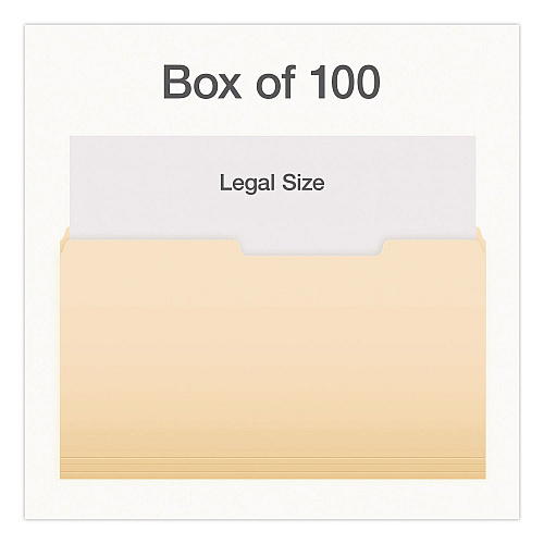 Pendaflex Manila File Folders, 2/5-Cut Tabs: Right, Legal Size, 0.75" Expansion, Manila, 100/Box (1007056)