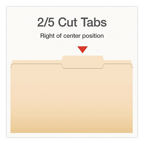 Pendaflex Manila File Folders, 2/5-Cut Tabs: Right, Legal Size, 0.75" Expansion, Manila, 100/Box (1007056)