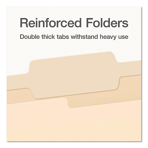 Pendaflex Manila File Folders, 2/5-Cut Tabs: Right, Legal Size, 0.75" Expansion, Manila, 100/Box (1007056)