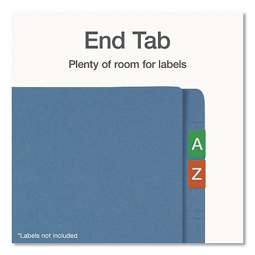 Pendaflex Colored Reinforced End Tab Fastener Folders, Straight Tab, Expands 0.75", 2 Fasteners, Legal Size, Blue, 50/Box (1007058)
