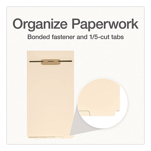 Pendaflex File Divider Set, End Tab: 1/5-Cut, 1 Fastener, Legal Size, Manila, 50/Pack (1007068)