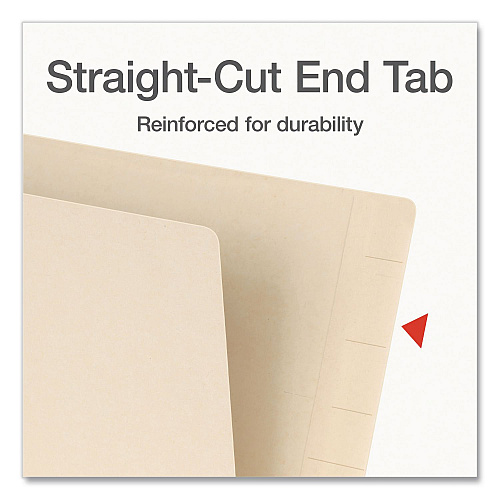 Pendaflex Manila End Tab Folders, Straight Tabs, Letter Size, 0.75" Expansion, Manila, 50/Box (1007069)