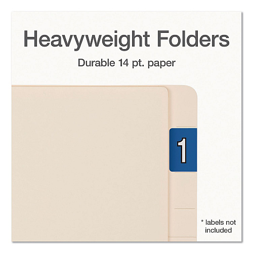 Pendaflex Manila End Tab Folders, Straight Tabs, Letter Size, 0.75" Expansion, Manila, 50/Box (1007069)