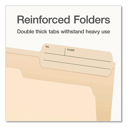 Pendaflex Manila File Folders, 2/5-Cut Tabs: Right, Letter Size, 0.75" Expansion, Manila, 100/Box (1007078)