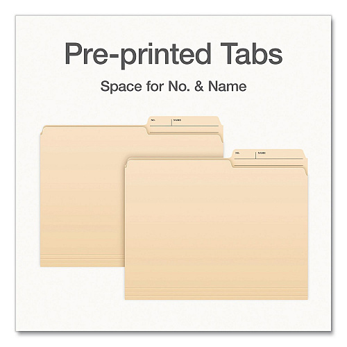 Pendaflex Manila File Folders, 2/5-Cut Tabs: Right, Letter Size, 0.75" Expansion, Manila, 100/Box (1007078)