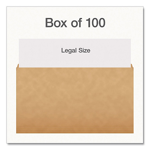 Pendaflex Kraft File Folders, Straight Tabs, Legal Size, 0.75" Expansion, Kraft, 100/Box (1007137)