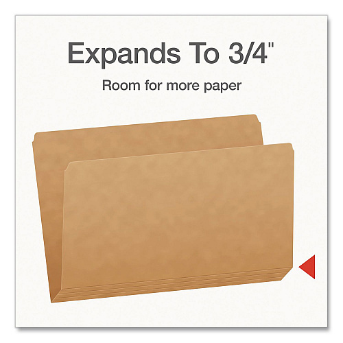 Pendaflex Kraft File Folders, Straight Tabs, Legal Size, 0.75" Expansion, Kraft, 100/Box (1007137)