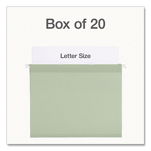 Pendaflex Ready-Tab Reinforced Hanging File Folders, Letter Size, 1/3-Cut Tabs, Sage Green, 20/Box (1009463)