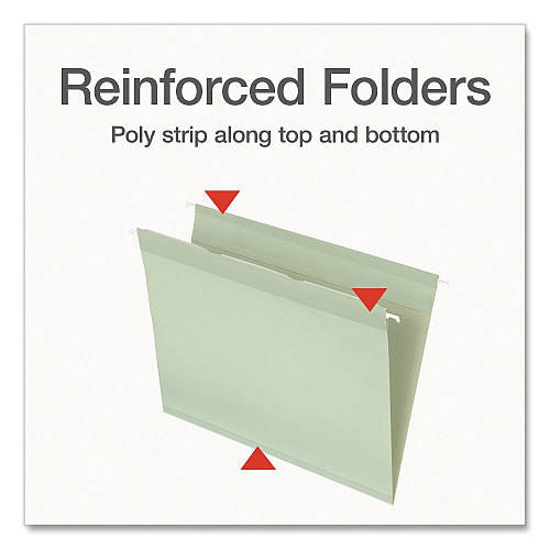 Pendaflex Ready-Tab Reinforced Hanging File Folders, Letter Size, 1/3-Cut Tabs, Sage Green, 20/Box (1009463)