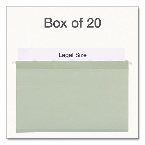 Pendaflex Ready-Tab Reinforced Hanging File Folders, Legal Size, 1/6-Cut Tabs, Sage Green, 20/Box (1009464)