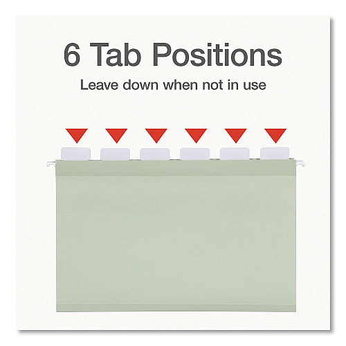 Pendaflex Ready-Tab Reinforced Hanging File Folders, Legal Size, 1/6-Cut Tabs, Sage Green, 20/Box (1009464)