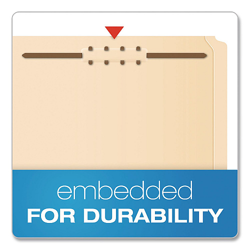 Pendaflex Manila Fastener Folders, Reinforced Straight Tab, 2 Fasteners, Legal Size, Manila, 50/Box (FM312EE)