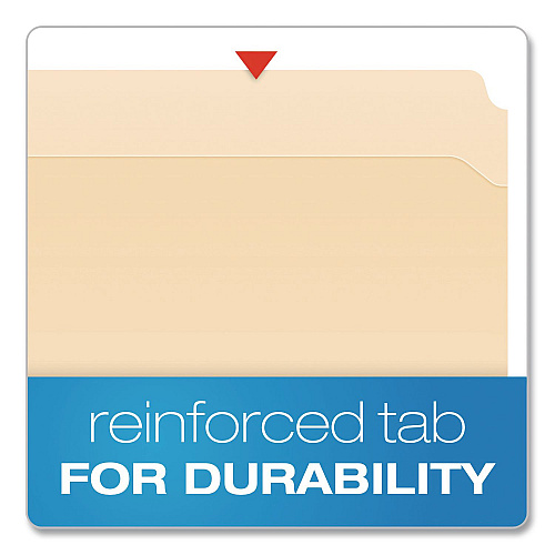 Pendaflex Manila Fastener Folders, Reinforced Straight Tab, 2 Fasteners, Legal Size, Manila, 50/Box (FM312EE)