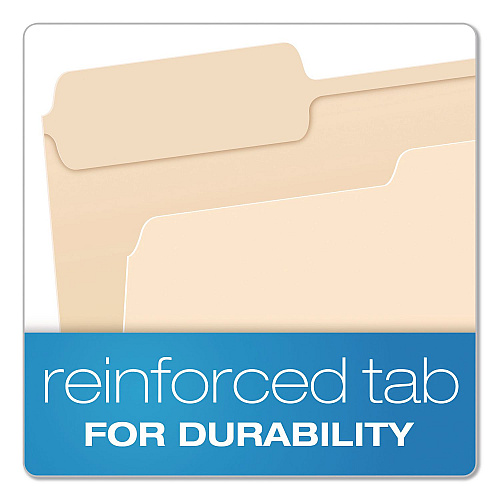 Pendaflex Reinforced Top File Folders, 1/3-Cut Tabs: Left Position, Letter Size, Manila, 100/Box (R752131)