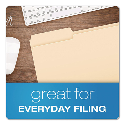 Pendaflex Reinforced Top File Folders, 1/3-Cut Tabs: Left Position, Letter Size, Manila, 100/Box (R752131)