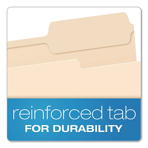 Pendaflex Reinforced Top Tab Manila File Folders, 1/3-Cut Tabs: Right Position, Letter Size, Manila, 100/Box (R752133)