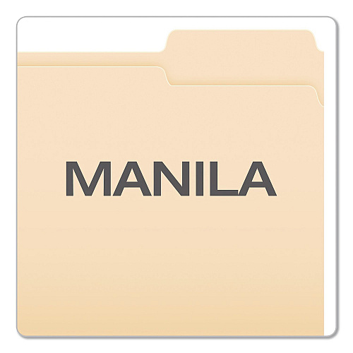 Pendaflex Reinforced Top Tab Manila File Folders, 1/3-Cut Tabs: Right Position, Letter Size, Manila, 100/Box (R752133)