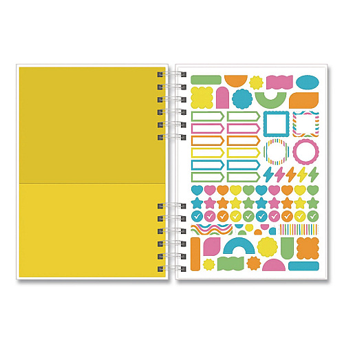 Astrobrights Twin-Wire Journal, Open Diary Format, Assorted Cover Colors, (90) Assorted Color 8.5 x 6.5 Sheets, 2/Pack (91556)