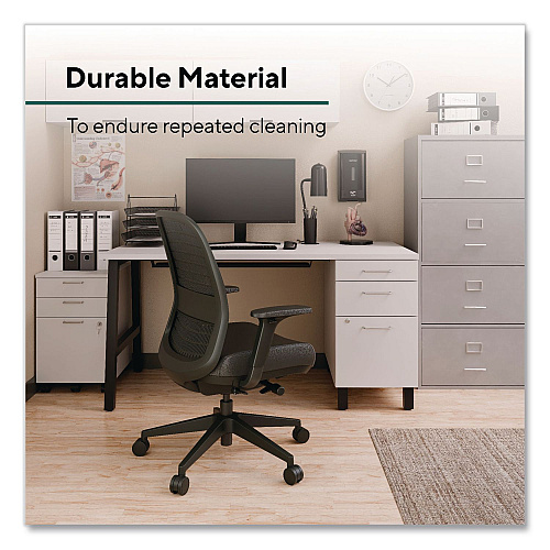 Workplace2.0 Health Bedford Polyurethane Nylon Task Chair, Supports Up to 275 lbs, 18" to 21.6" Seat Height, Black Seat/Back/Base (WP62574)