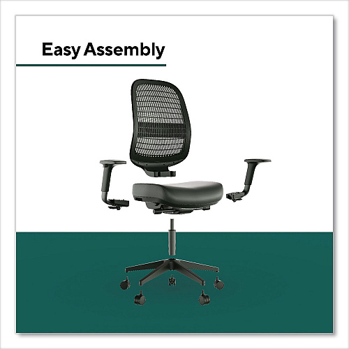 Workplace2.0 Health Bedford Polyurethane Nylon Task Chair, Supports Up to 275 lbs, 18" to 21.6" Seat Height, Black Seat/Back/Base (WP62574)