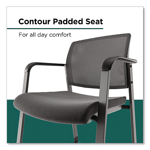 Workplace2.0 Esler Fabric Guest Chair, 23.3 x 22.3 x 31.7, Black Seat, Black Back, Black Base (WP62994CC)