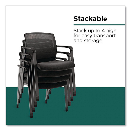 Workplace2.0 Esler Fabric Guest Chair, 23.3 x 22.3 x 31.7, Black Seat, Black Back, Black Base (WP62994CC)