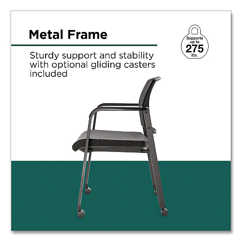 Workplace2.0 Esler Fabric Guest Chair, 23.3 x 22.3 x 31.7, Black Seat, Black Back, Black Base (WP62994CC)