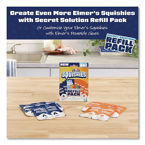 Elmer's Squishies Kids' Activity Kit with (2) Mystery Character Molds, Ages 6 and Up, 12 Pieces (2176574)
