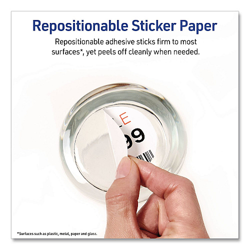 Avery Multipurpose Sticker Project Paper, Inkjet, 8.5 x 11, 15 Sheets/Pack (3383)
