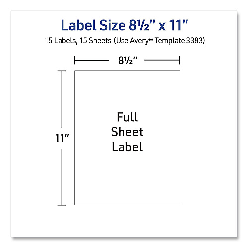 Avery Multipurpose Sticker Project Paper, Inkjet, 8.5 x 11, 15 Sheets/Pack (3383)