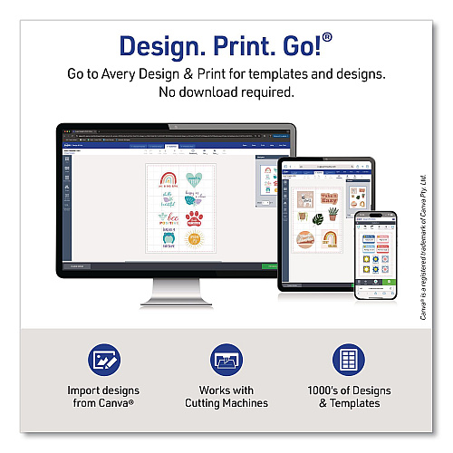 Avery Multipurpose Sticker Project Paper, Inkjet, 8.5 x 11, 15 Sheets/Pack (3383)