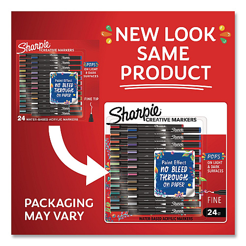 Sharpie Creative Markers, Fine Tip Bullet Tip, Assorted, 24/Pack (2209904)